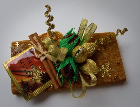 Украшение коробки конфет к новому году