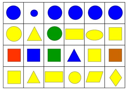 Карточки с геометрическими фигурами для детского сада