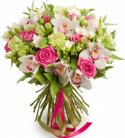 Букет "роза и альстромерия"