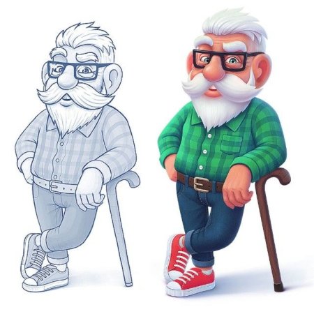 Дедушка рисунок