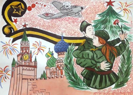 Новогодний рисунок на военную тему
