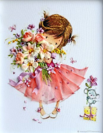 Девочки вышитые лентами