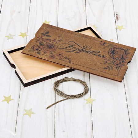 Деревянный конверт для денег