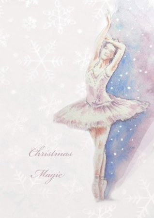 Новогодняя открытка с балериной