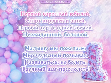 Внучке 1 годик поздравления