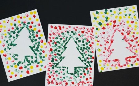 Рисование Новогодняя открытка средняя группа