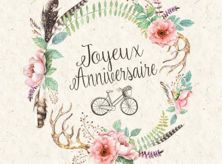 Bon anniversaire старинные открытки