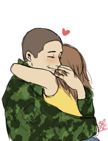 Нарисовать солдата с девушкой