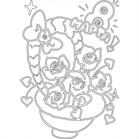 Трафареты к 8 марту