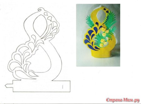 Объемная восьмерка из бумаги