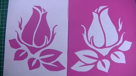 Вытыканки розы из бумаги