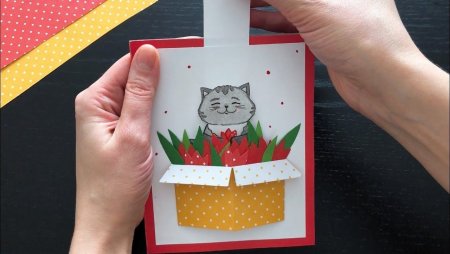Открытка котик своими руками