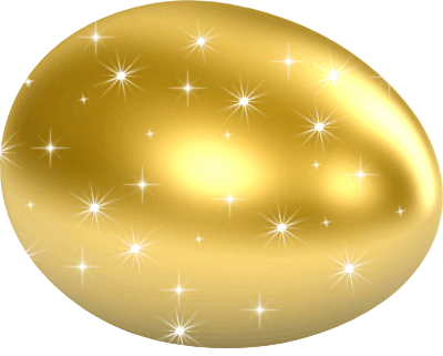 Золотое яичко на прозрачном фоне