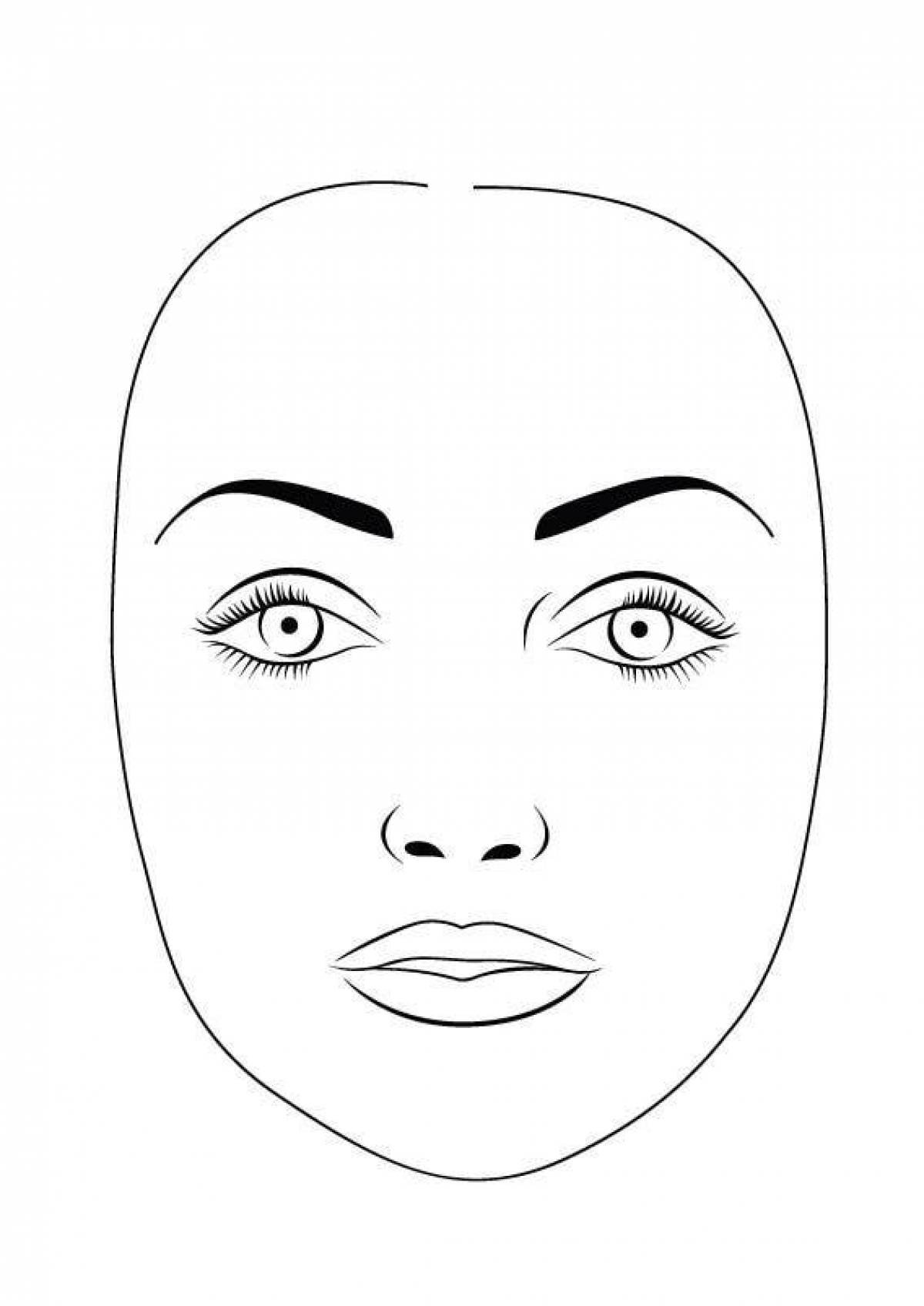 Рисунок лица для макияжа. Контур женского лица. Лицо для макияжа. Макет лица для рисования. Трафарет лица для макияжа.