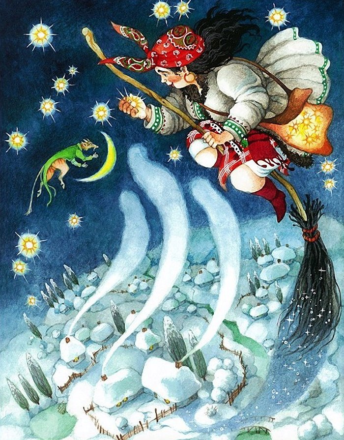 Ночь перед рождеством 2. Иллюстрации к ночь перед Рождеством Гоголя Ольги Ионайтис.