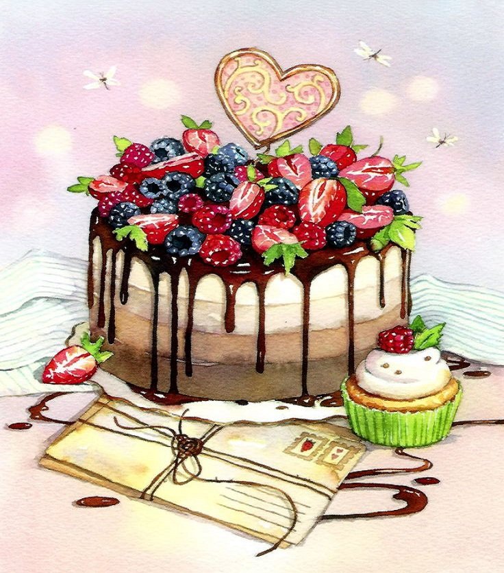 Открытка торт с днем рождения женщине. Красивые торты на день рождения. Торт с днем рождения!. Открытка с днём рождения торт. Шикарный торт на день рождения.