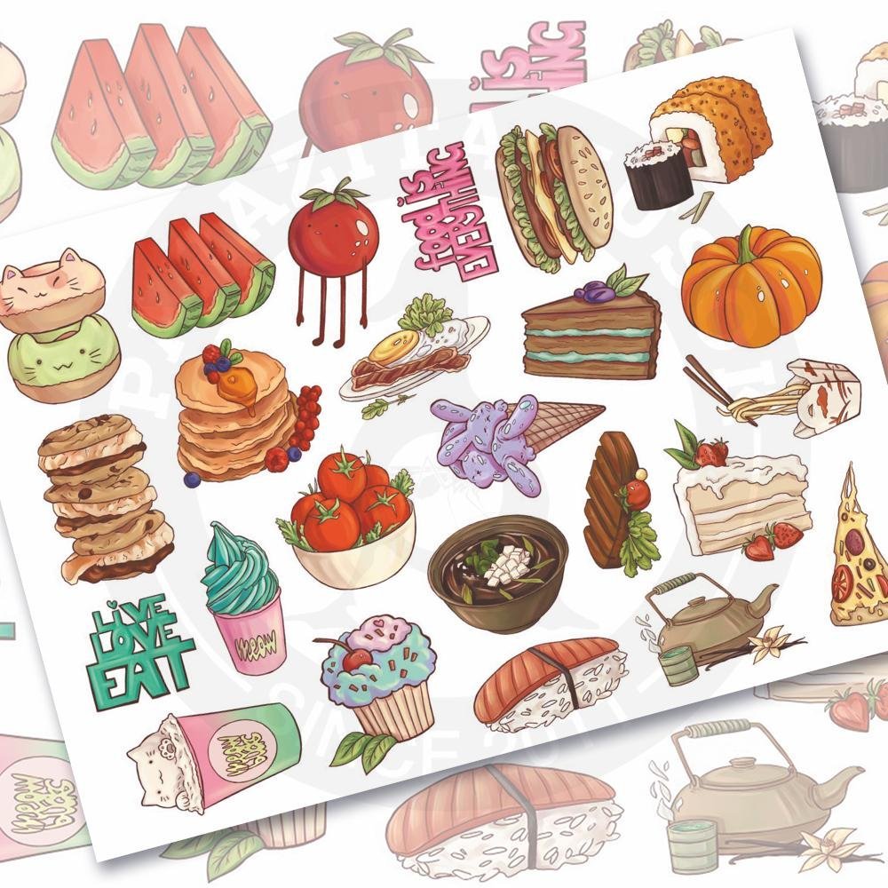 Бумажная еда картинки. Рисунки еды. Наклейки еда. Стикеры еда. Красивые наклейки еда.