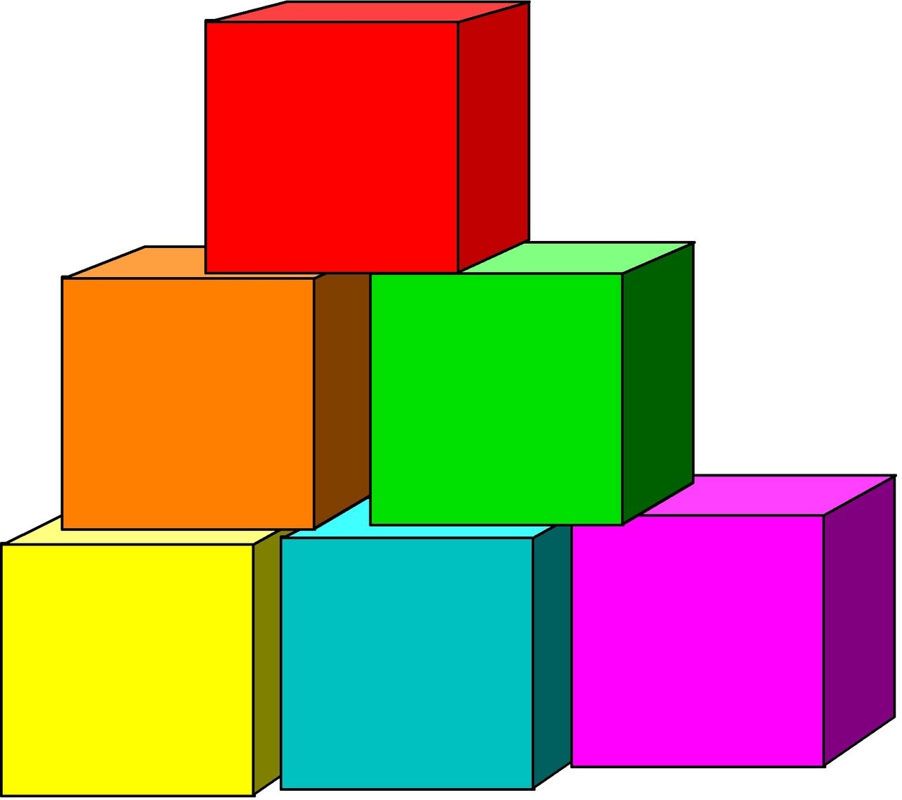 Пятерка кубов. Детские кубики. Кубики цветные. Разноцветные кубики. Кубики "игрушки".