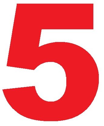 Цифра 5 красная
