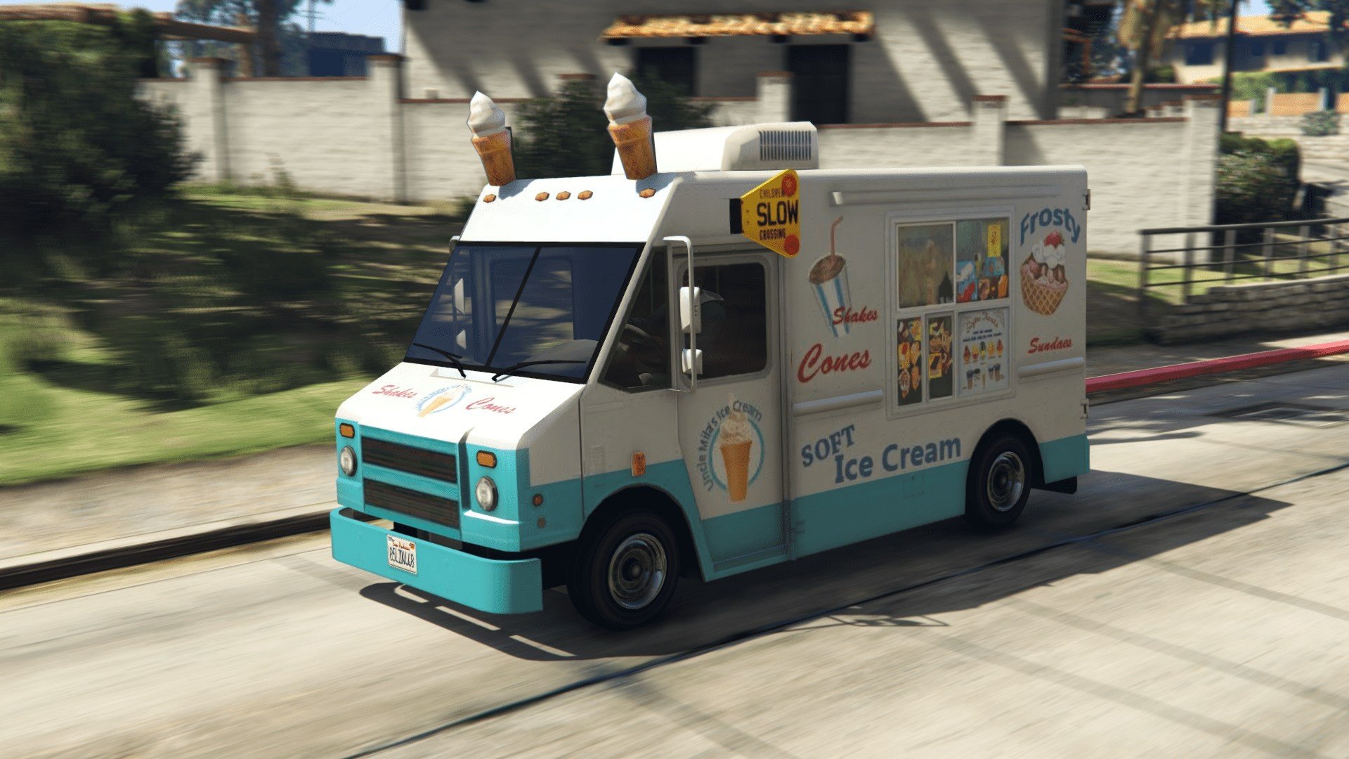 Мороженщик баг. Фургон ГТА 5. Мороженщик Ice Cream фургон игра. Фургон мороженщика из игры Ice Cream. GTA 5 Mercedes фургон.