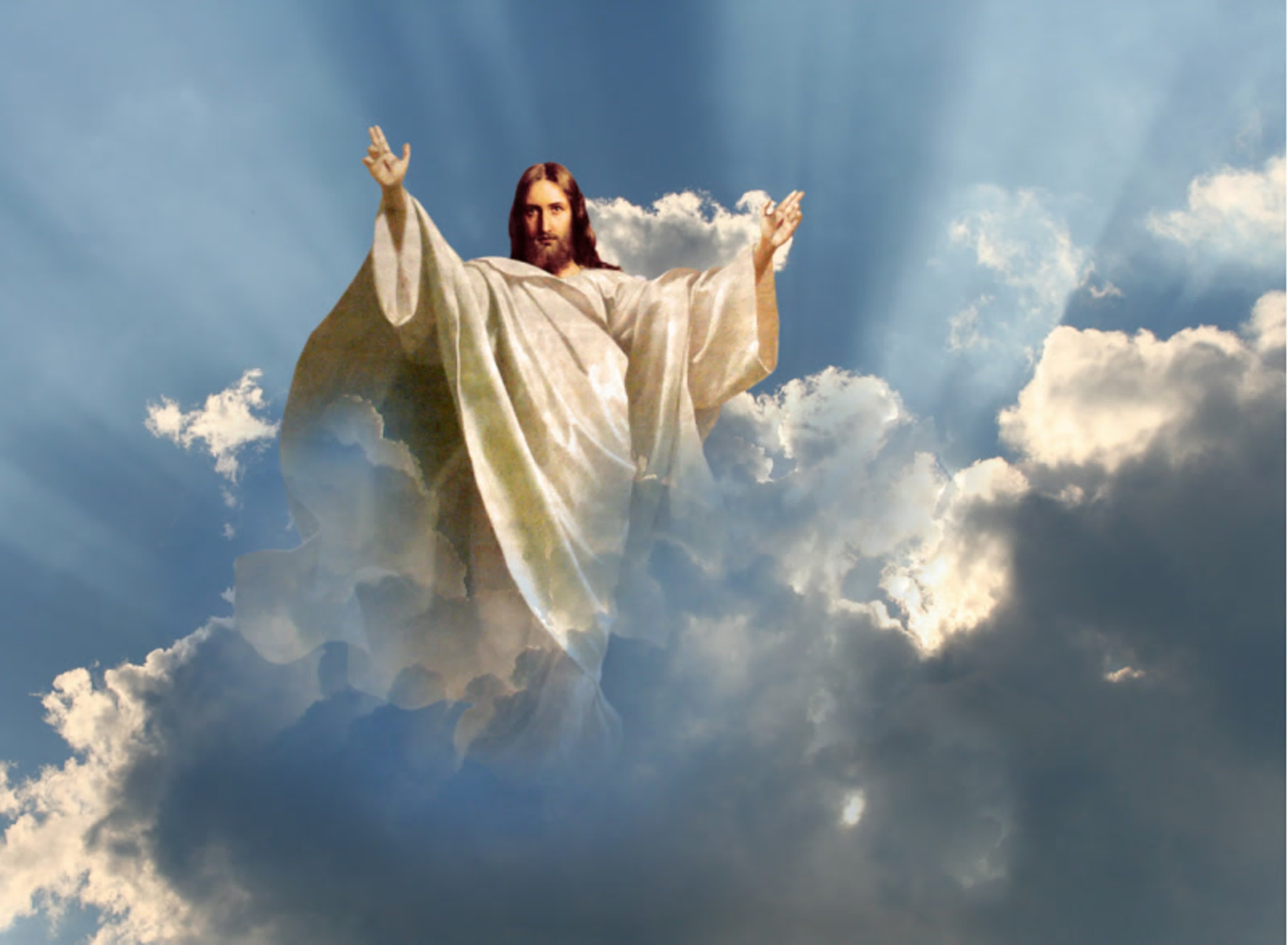 Спасение души в миру. Христос в небе. Господь на небесах. Господь в облаках. Иисус на небесах.