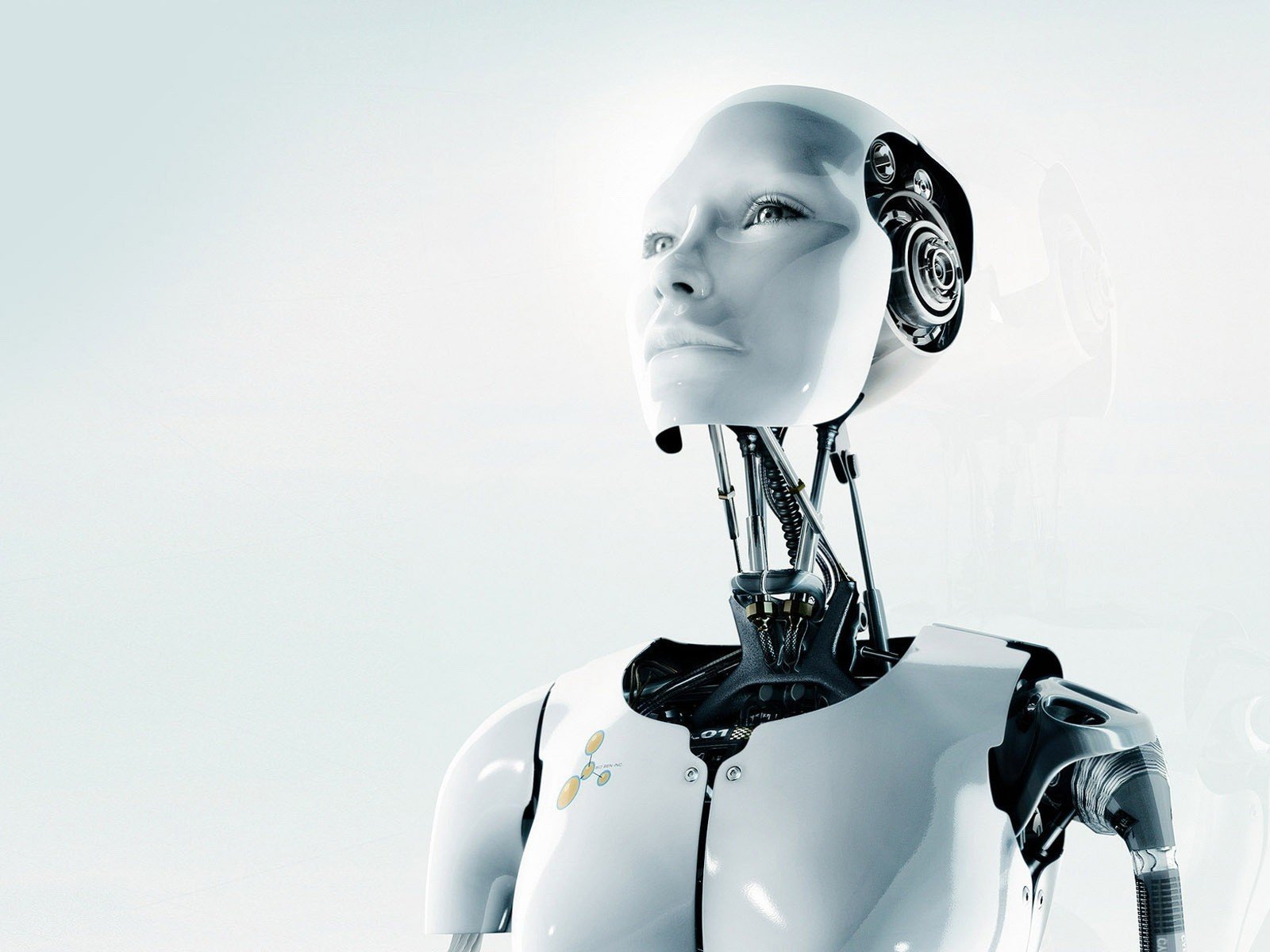 Робот с искусственным интеллектом. Робот человек. Красивый робот. Продвинутый робот