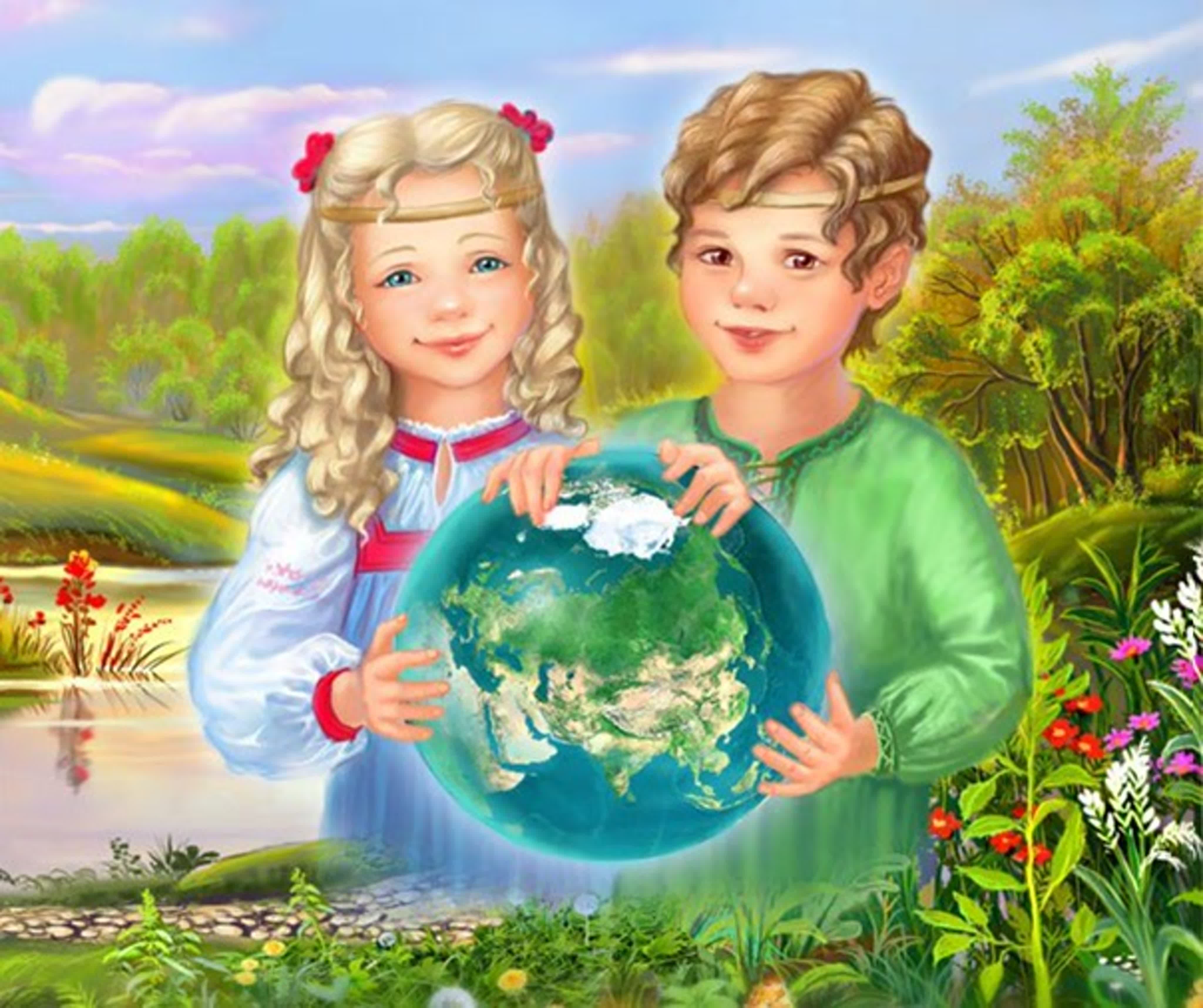 Фон день добра. Дети любовь к родине. Иллюстрации ко Дню земли. Природа земли для детей. Рисунок любовь к родине.