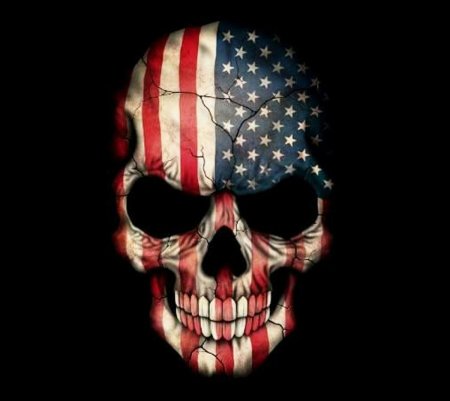 Череп с американским флагом