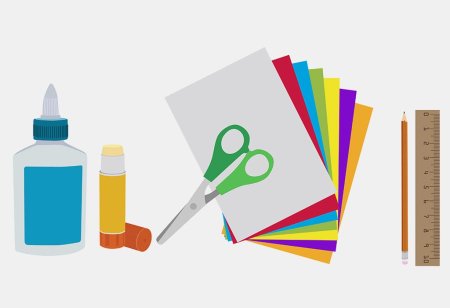 Клей ножницы бумага