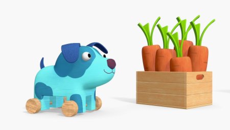 Деревяшки мультфильм собачка
