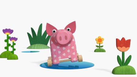 Деревяшки мультфильм Свинка