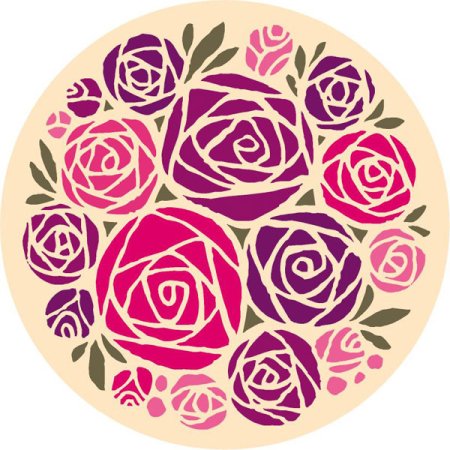 Цветочный орнамент в круге