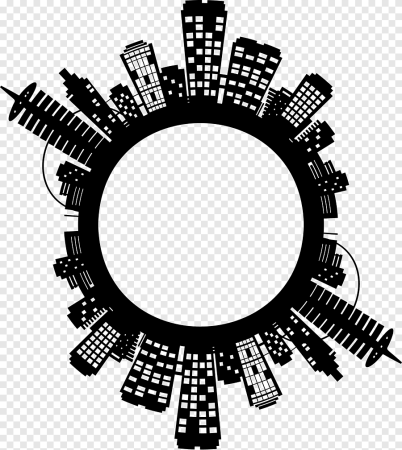 Город по кругу вектор