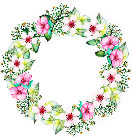 Цветочный орнамент по кругу