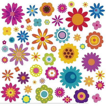 Маленькие разноцветные цветочки