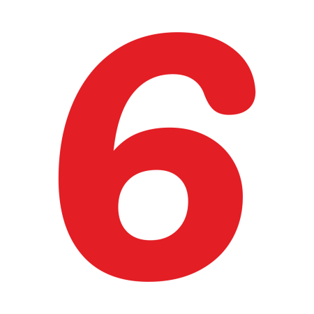 Цифра 6 красная