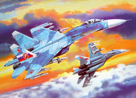 Рисунок самолета Су-27