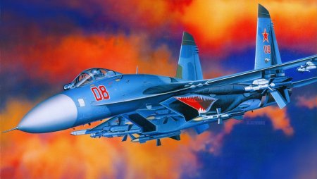 12270 Academy истребитель Су-27 фланкер (Flanker b) 1/48