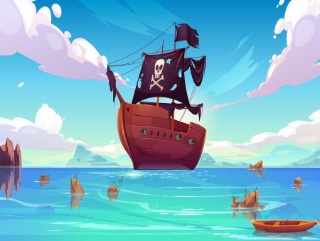Пиратский корабль мультяшный