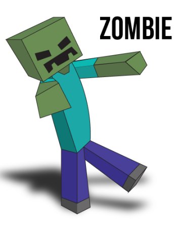 Картина зомби из МАЙНКРАФТА