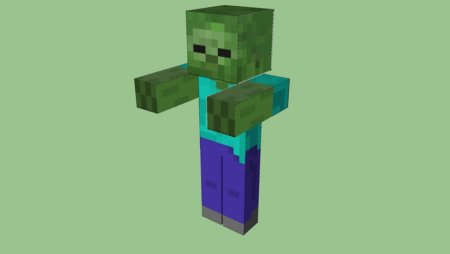 Выглядит зомби из МАЙНКРАФТА
