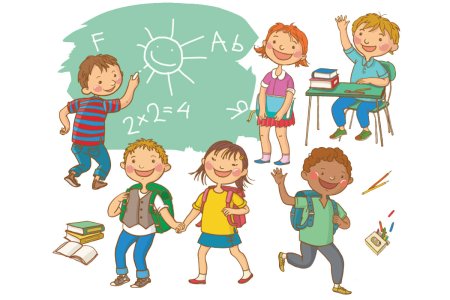 Дети в классе иллюстрация