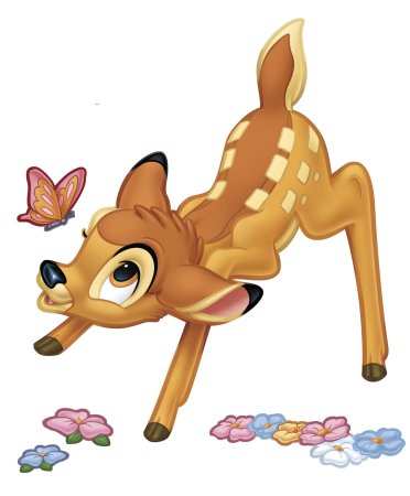 Олененок Бэмби с бабочкой