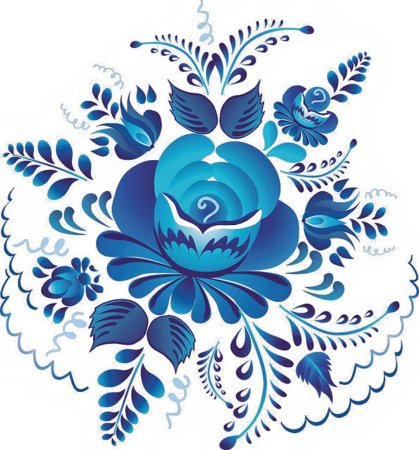 Орнаментная роспись Гжель