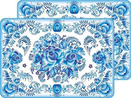 Гжель орнаментальная роспись