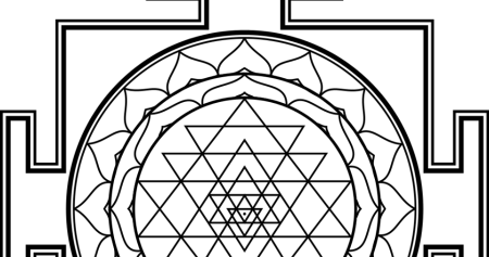 Шри Янтра черно белая