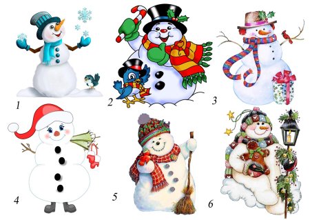 Снеговик печать цветная