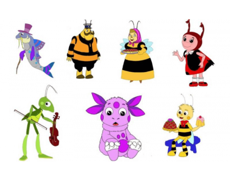 Персонажи из мультика Лунтик и его друзья