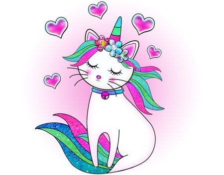 Радужная кошка Единорог