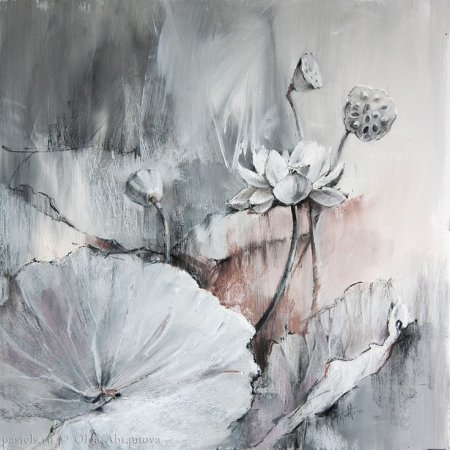 Лотос гризайль